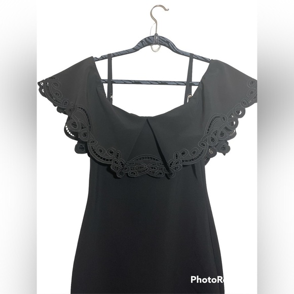 Parker Arline Off Shoulder Dress in Black Sz. Medium - Picture 9 of 15